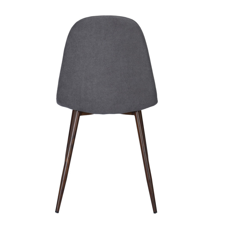 Fabric Steel Dining Side Chairs (Set of 4) - Gray / Brown