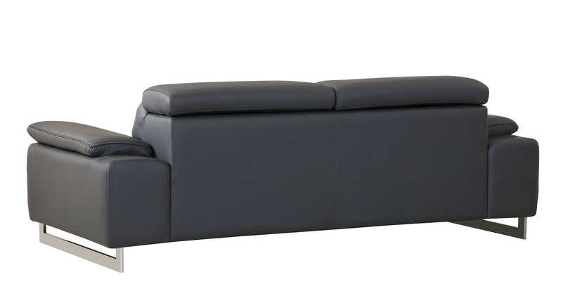 Italian Leather Sofa (720453) - Dark Gray