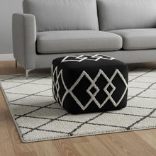 Load image into Gallery viewer, Square Cotton Ottoman - Black
