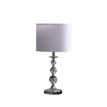 Load image into Gallery viewer, Bedside Table Lamp With White Drum Shade - Silver
