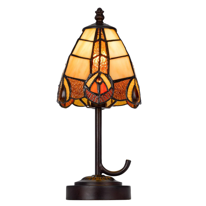 Abstract Round Tiffany Lamp With Cone Shade (752005) - Bronze