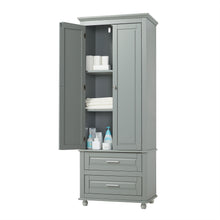 Load image into Gallery viewer, Tall Storage Cabinet With 2 Drawers For Bathroom
