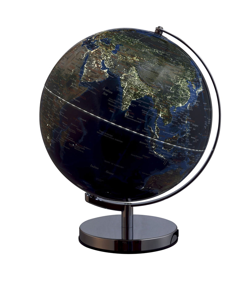 Polyresin Globe With Led - Blue