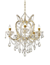 Load image into Gallery viewer, Five Light Glam And Faux Crystal Chandelier - White / Gold
