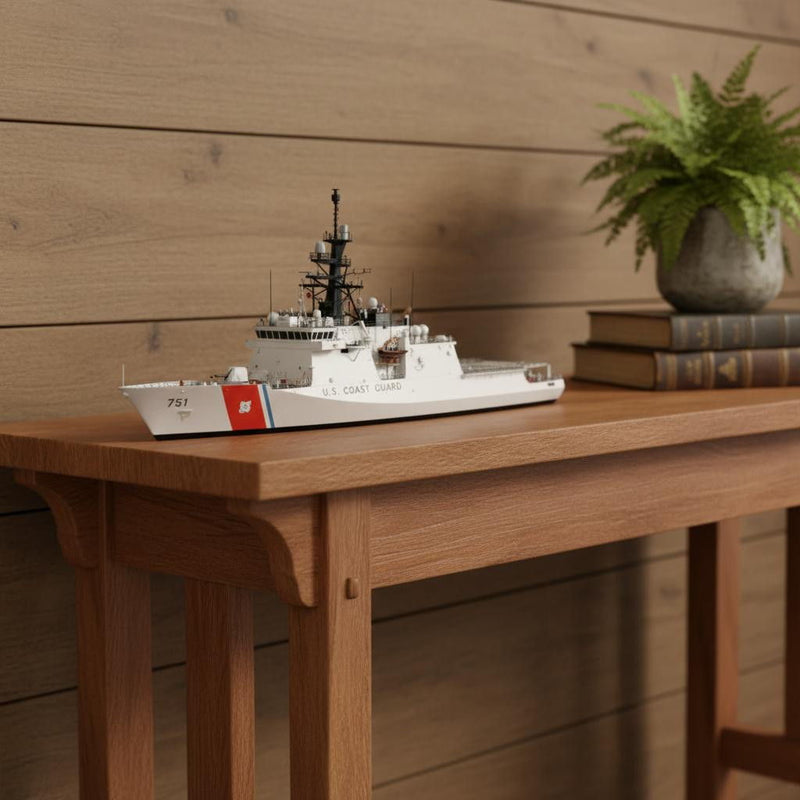 Hand Painted Model Boat (624362) - White