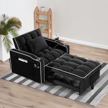 Load image into Gallery viewer, Convertible Sleeper Chair Sofa Bed Adjustable Pull Out Sleeper Chair Bed Multi-Pockets Folding Sofa Bed For Living Room Bedroom Small Space, 3 In 1 Sofa Bed
