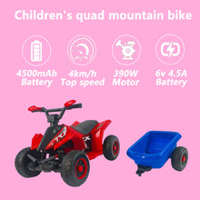 Load image into Gallery viewer, 6V Kids Electric ATV With Headlights, Mp3, USB &amp; Volume Control, 4 Wheel Ride-On Vehicle - Red
