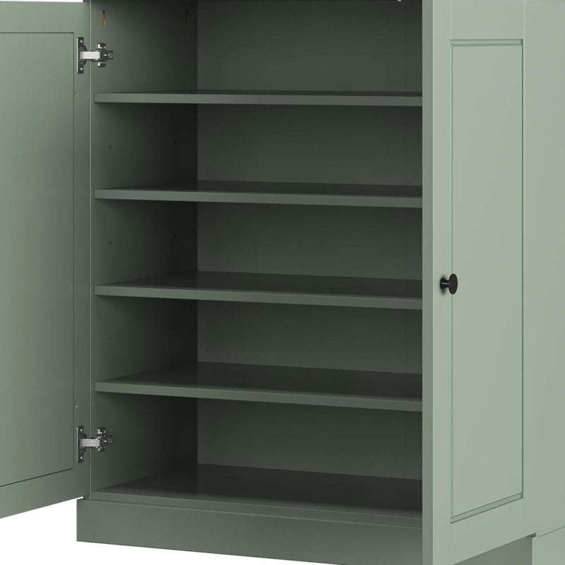 Twenty Pair Solid Woodshoe Storage Cabinet (752366) - Sage