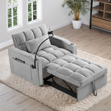 Load image into Gallery viewer, Convertible Sleeper Chair Sofa Bed Adjustable Pull Out Sleeper Chair Bed Multi-Pockets Folding Sofa Bed For Living Room Bedroom Small Space, 3 In 1 Sofa Bed

