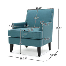 Load image into Gallery viewer, Serenada - Upholstered Fabric Club Chair With Nailhead Trim And Tapered Birch Legs
