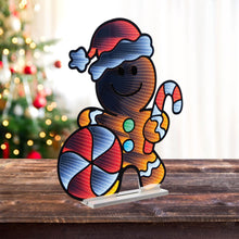 Load image into Gallery viewer, Christmas Tabletop Sign With LED - Brown / White
