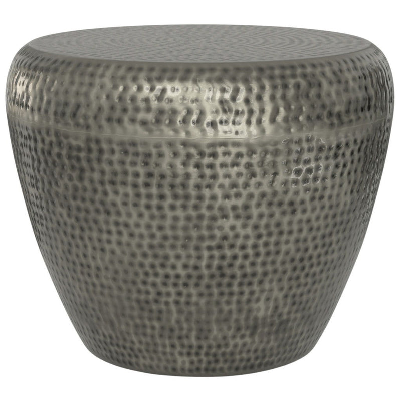 18" Metal Round End Table - Silver