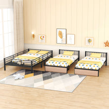 Load image into Gallery viewer, Triple Bunk Bed With Drawers, Multi-Functional Frame With Desks And Shelves In The Middle
