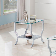 Load image into Gallery viewer, Porch &amp; Den - Square Top End Table Elegance Glass - Chrome
