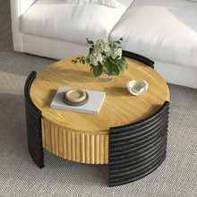 Load image into Gallery viewer, Modern Colorblocked Striped Coffee Table With Flip Top Storage
