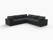 Load image into Gallery viewer, Blend Modular L Shaped Five Piece Corner Sectional - Black
