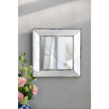Load image into Gallery viewer, 18" Square Metal Framed Antiqued Glass Accent Mirror - Brown

