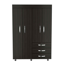 Load image into Gallery viewer, 68" Three Drawer Combo Dresser - Black
