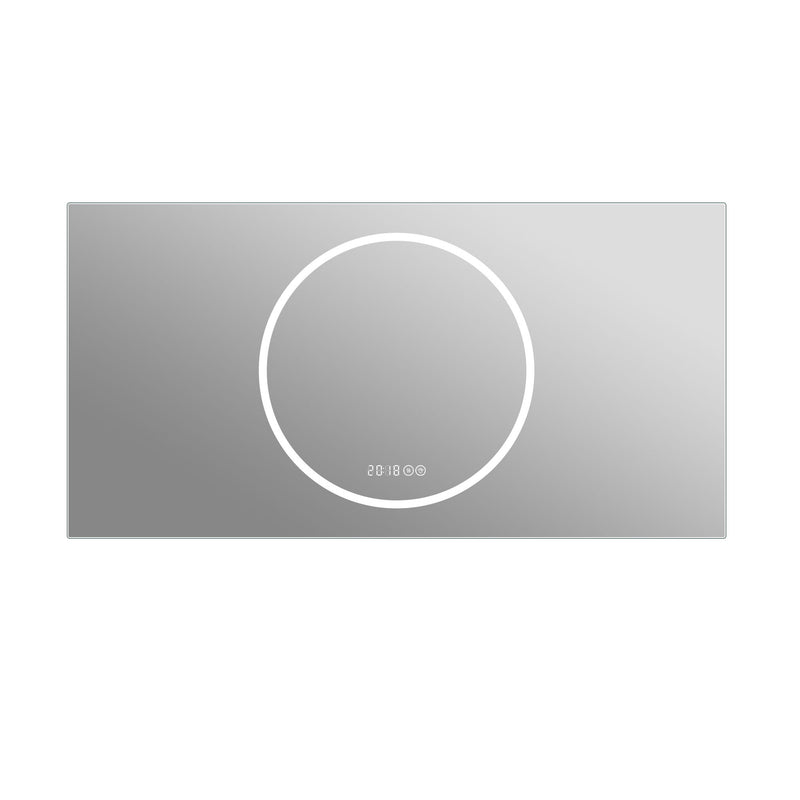 47" Round Lighted Frameless Bathroom Vanity Mirror - Silver