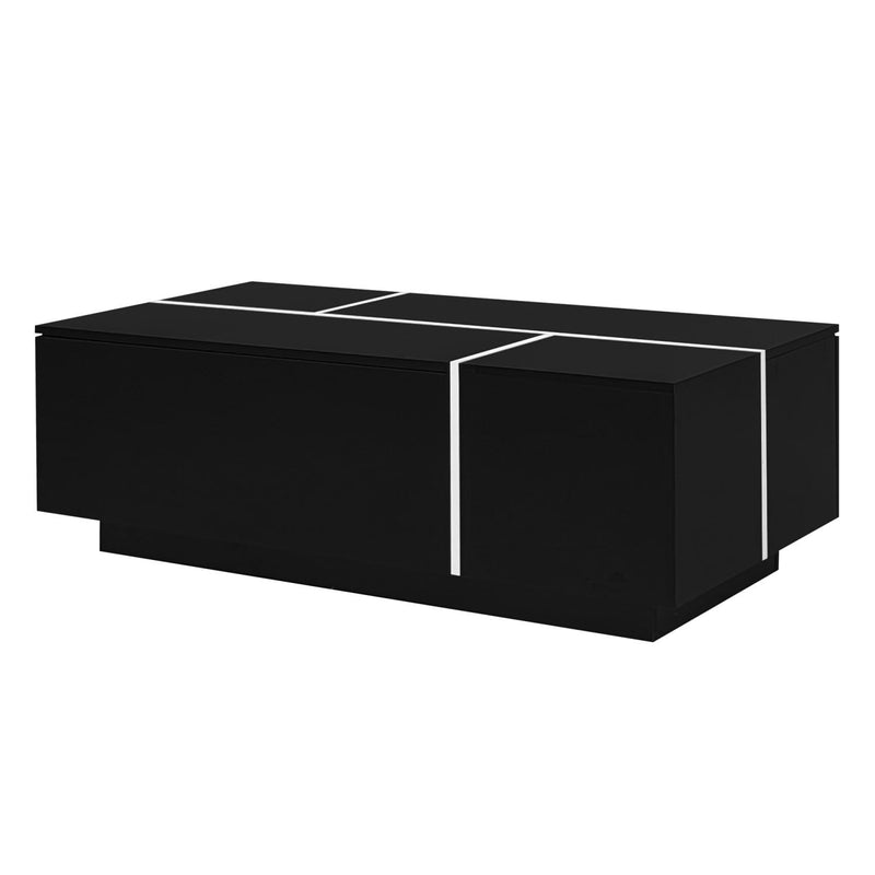 Extendable Coffee Table With Storage - Black