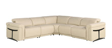 Load image into Gallery viewer, Italian Leather Modular L Shaped Five Piece Corner Sectional - Beige
