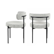 Load image into Gallery viewer, Burbank - Modern Round Boucle Dining Chairs (Set of 2) - Black / White
