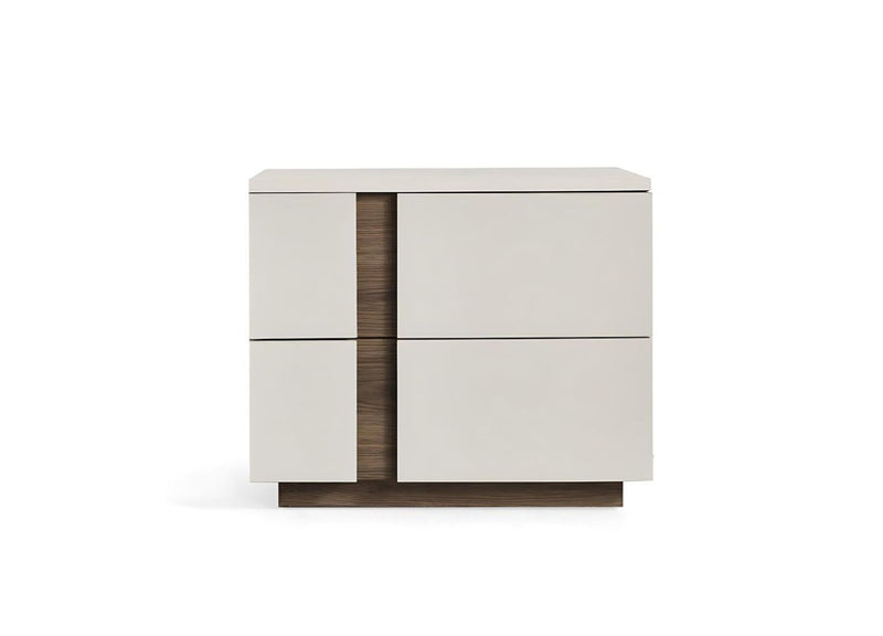 Wood Two Drawer Nightstand (719556) - Light Gray