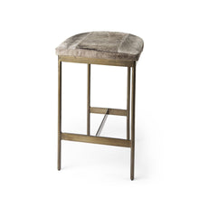 Load image into Gallery viewer, Iron Backless Bar Chair - Light Gray

