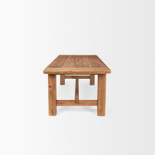 Load image into Gallery viewer, 95" Reclaimed Wood Trestle Base Dining Table - Brown
