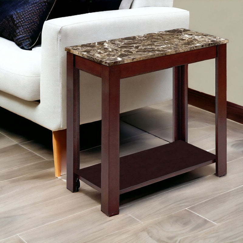 End Table With Shelf - Brown