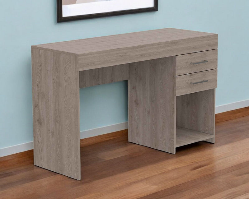 47" Computer Desk With Two Drawers - Gray
