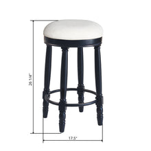 Load image into Gallery viewer, 360° Swivel Wooden Barstools With Upholstered Seat, Counter Height (Set of 2)
