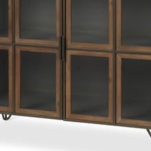 Load image into Gallery viewer, 37" Metal And Solid Wood Accent Cabinet With Two Doors - Brass
