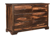 Load image into Gallery viewer, Solid Wood Six Drawer Dresser - Dark Brown
