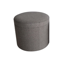 Load image into Gallery viewer, Faux Leather Round Storage Ottoman - Gray
