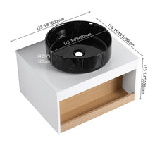 Load image into Gallery viewer, Floating Bathroom Vanity With Vessel Sink With Open Shelf Storage
