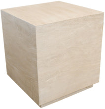 Load image into Gallery viewer, 20" Distressed Solid Wood Square Block End Table - Natural
