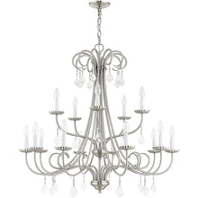 Load image into Gallery viewer, 34" Multi Light Dimmable Chandelier With Shades - Nickel
