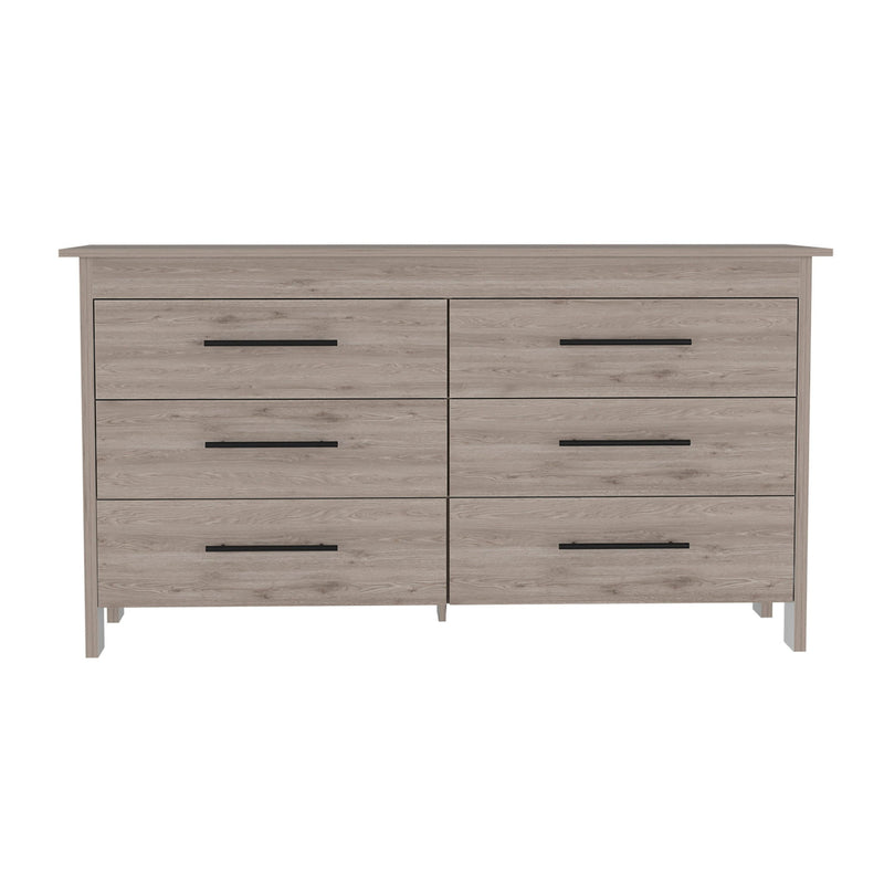 Six Drawer Double Dresser (737986) - Light Gray