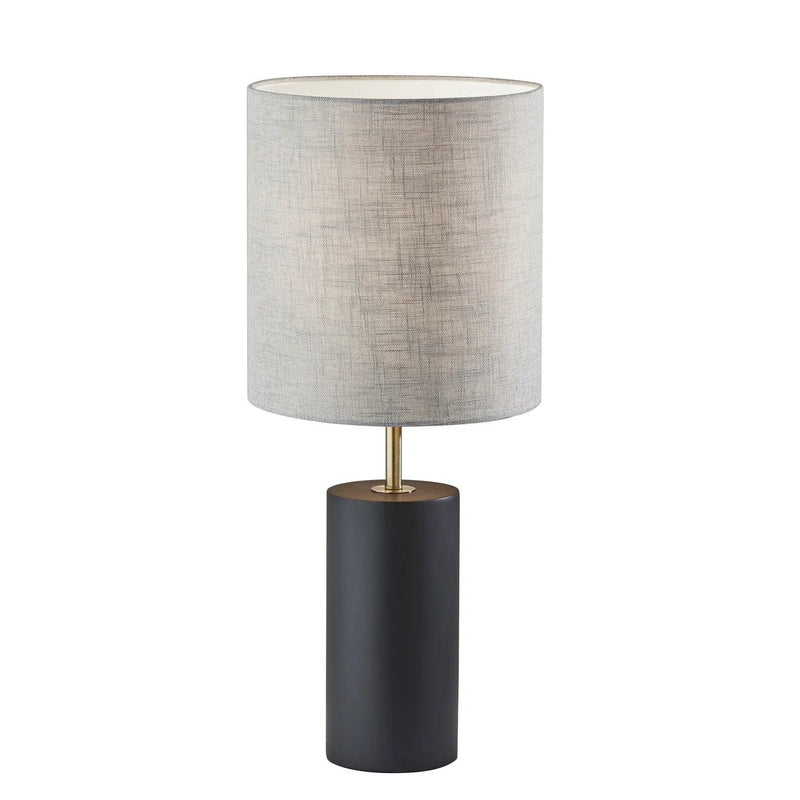 Wood Circular Block Table Lamp - Black