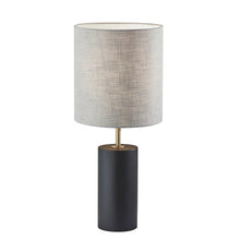 Load image into Gallery viewer, Wood Circular Block Table Lamp - Black
