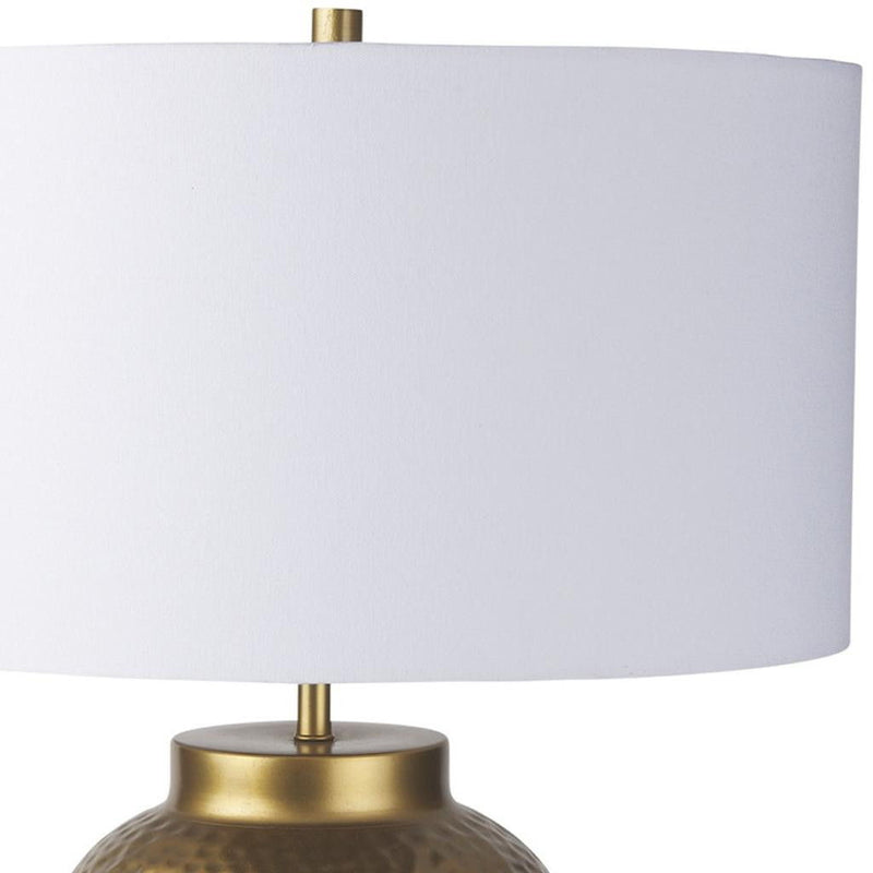 Novelty Table Lamp With Drum Shade - Gold / White