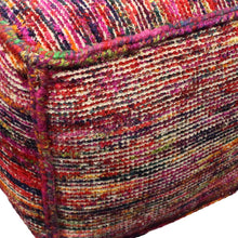 Load image into Gallery viewer, Wool Cube Pouf Ottoman - Pink
