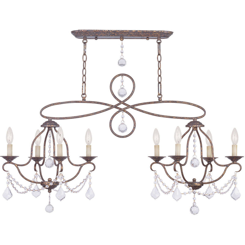 24" Eight Light Dimmable Chandelier With Shades - Bronze