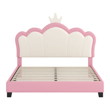 Load image into Gallery viewer, Upholstered Princess Platform Bed With Crown Headboard
