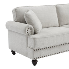 Load image into Gallery viewer, 82&quot; Chenille modern Upholstered Sofas 2 Seater Couches with Nails and Armrests (White)
