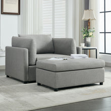 Load image into Gallery viewer, Wide Modern Oversized Armchair With Ottoman Stool, Single Sofa With Lumbar Support, Accent Chair
