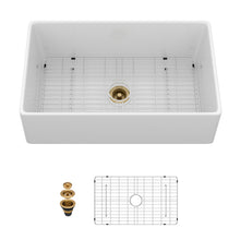 Load image into Gallery viewer, Single Bowl Apron Front Kitchen Sink - White
