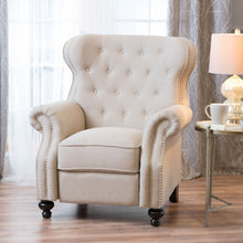 Load image into Gallery viewer, Contemporary Style Push Back Recliner With Button Tufted Stitching And Nailhead Trim

