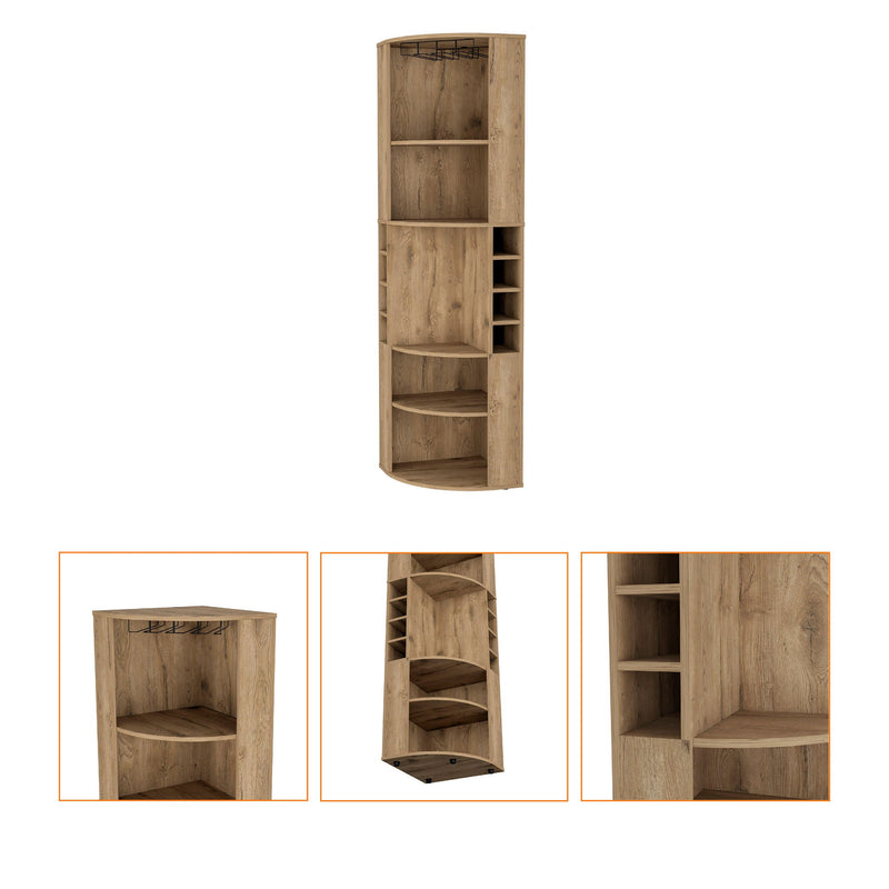 71" Wood Corner Bar Cabinet - Natural